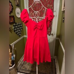 ModCloth Sweetheart Red Puff Sleeve Fit and Flare Dress 1X